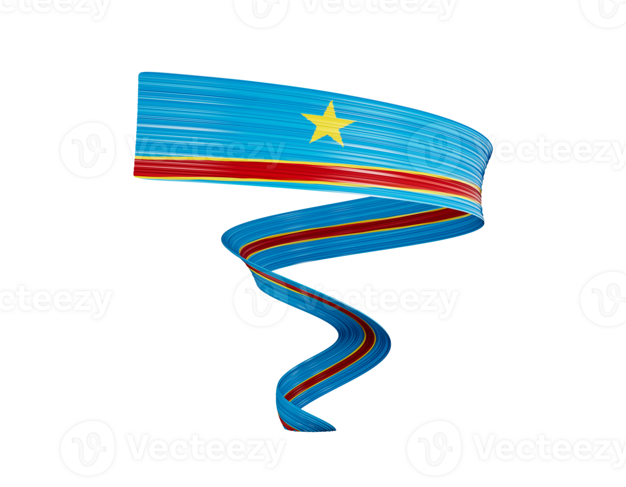 3d Flag Of Democratic Republic Of Congo 3d Waving Flag Ribbon, 3d Illustration png
