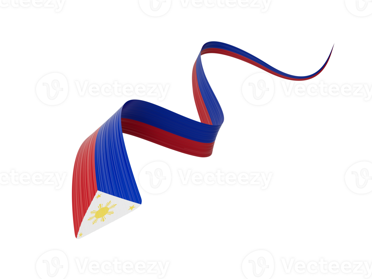 3d Flag Of Philippines 3d Wavy Shiny Philippines Ribbon 3d illustration png