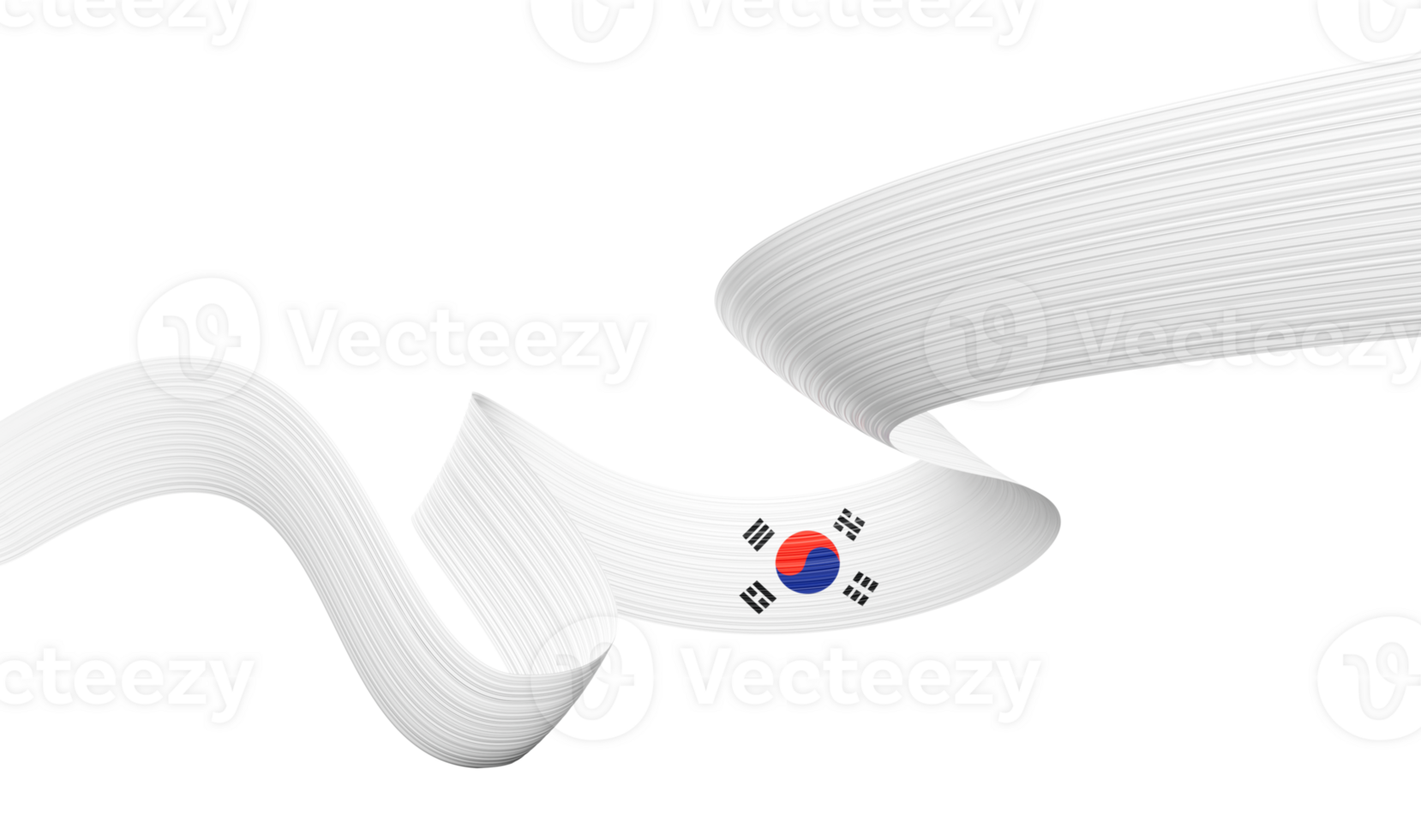 3d Flag Of South Korea 3d Waving Ribbon Flag, 3d illustration png