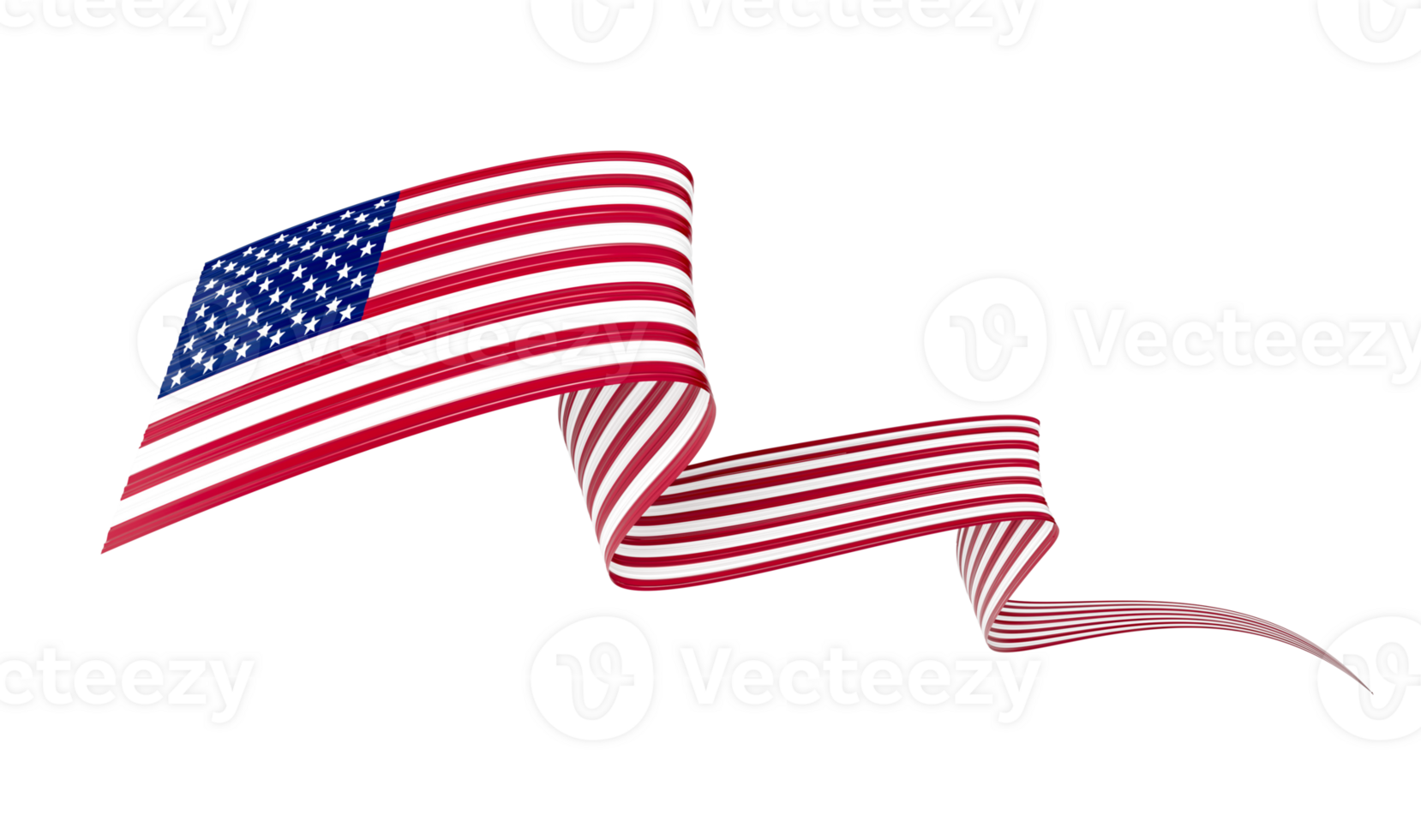 3d Flag Of United States Of America 3d Shiny Waving Flag Ribbon 3d illustration png