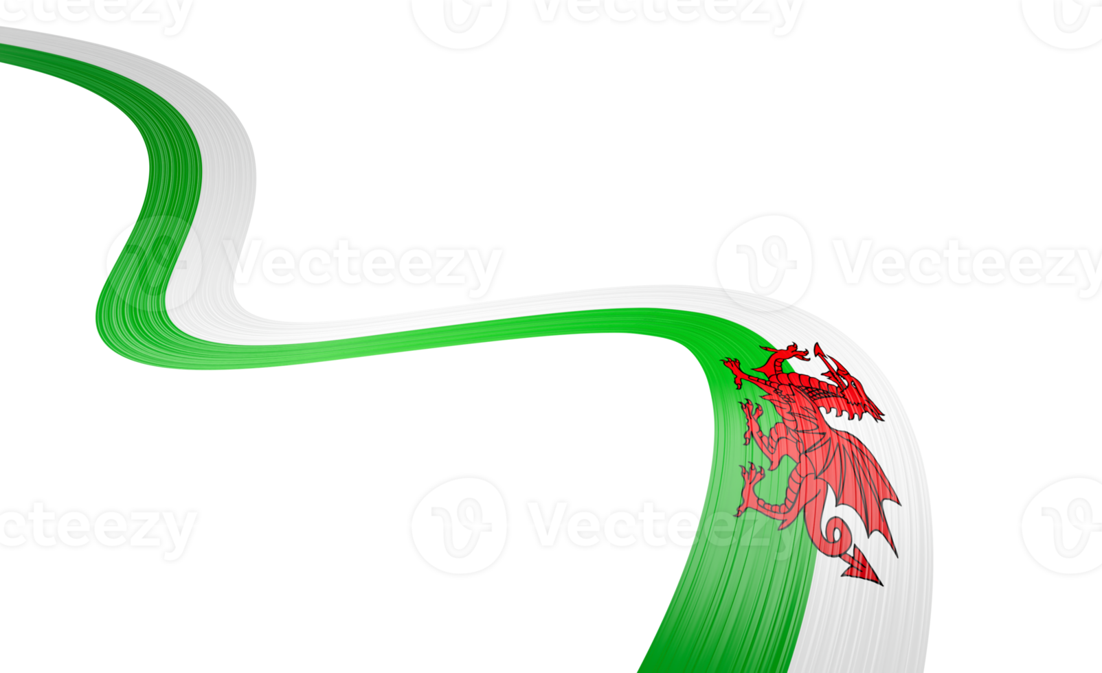 3d Flag Of Wales 3d Wavy Shiny Wales Ribbon Flag 3d Illustration png