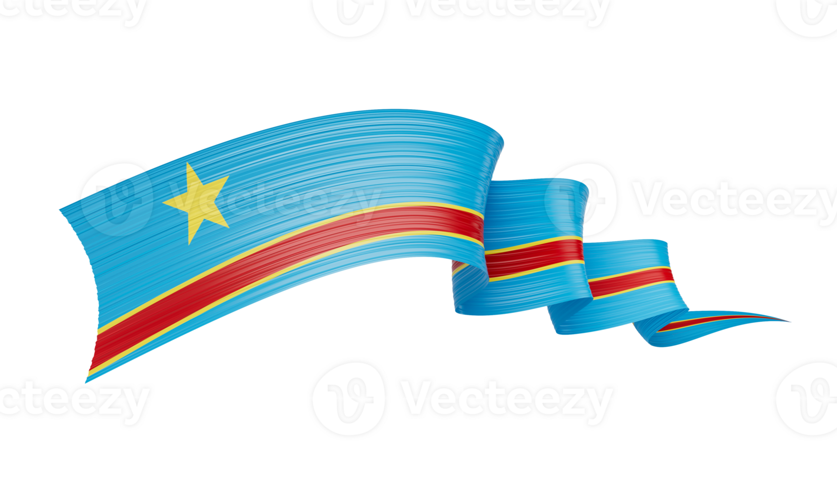 3d Flag Of Democratic Republic Of The Congo 3d Waving Ribbon Flag, 3d Illustration png