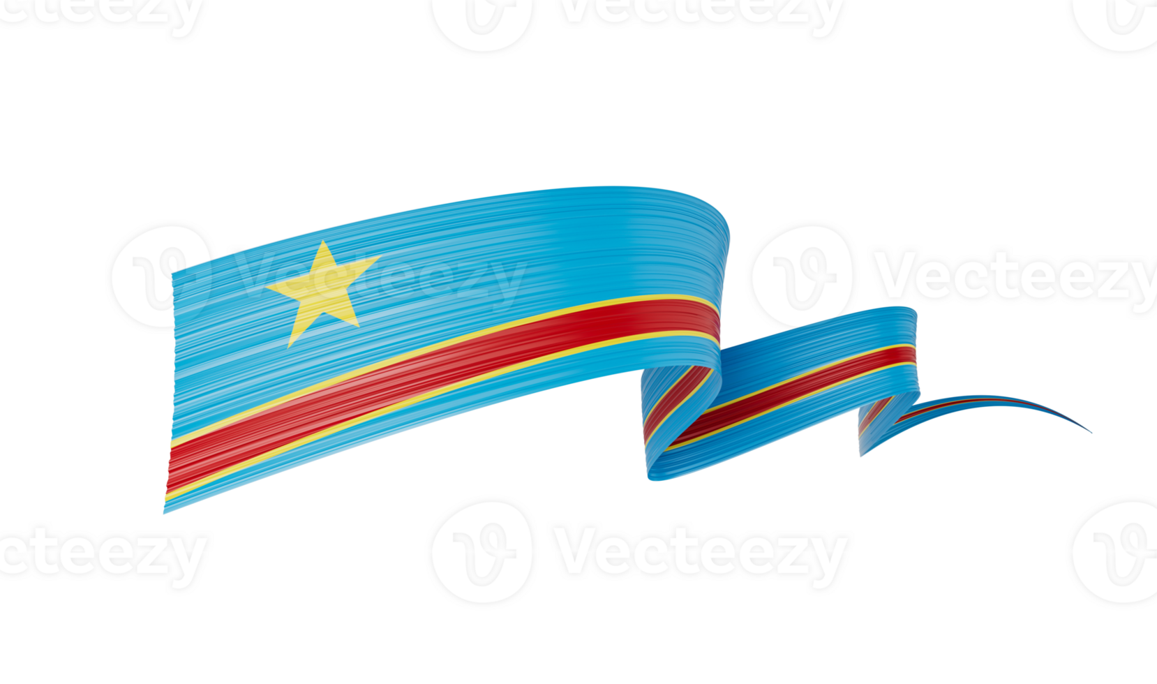 3d Flag Of Democratic Republic Of The Congo 3d Wavy Shiny Ribbon 3d Illustration png