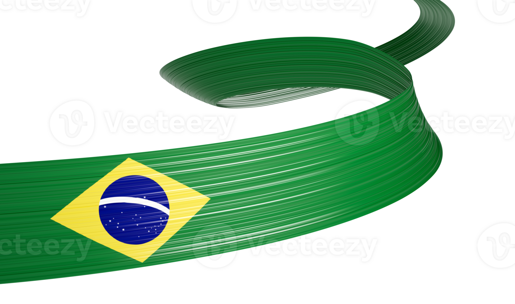 3d Flag Of Brazil 3d Wavy Shiny Brazil Ribbon 3d Illustration png
