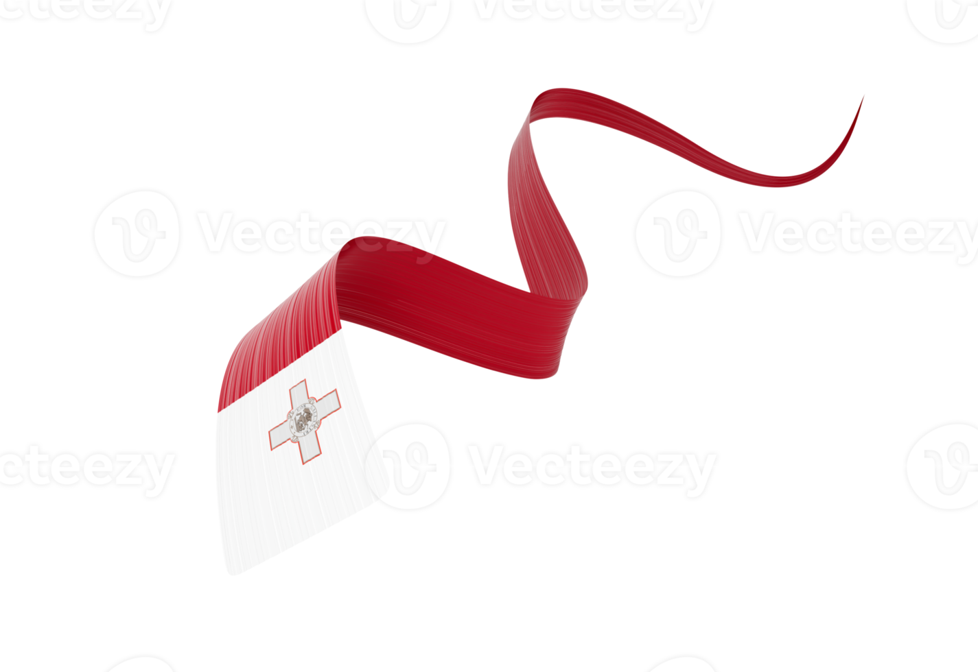 3d Flag Of Malta 3d Wavy Shiny Malta Ribbon Flag 3d Illustration png