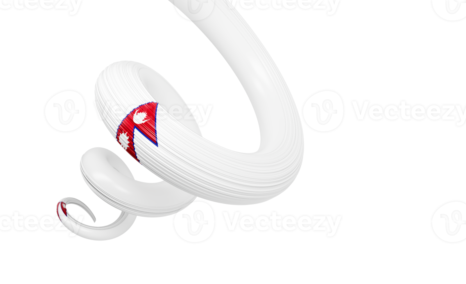 3d Flag of Nepal 3d Spiral Glossy Ribbon Flag 3d Illustration png