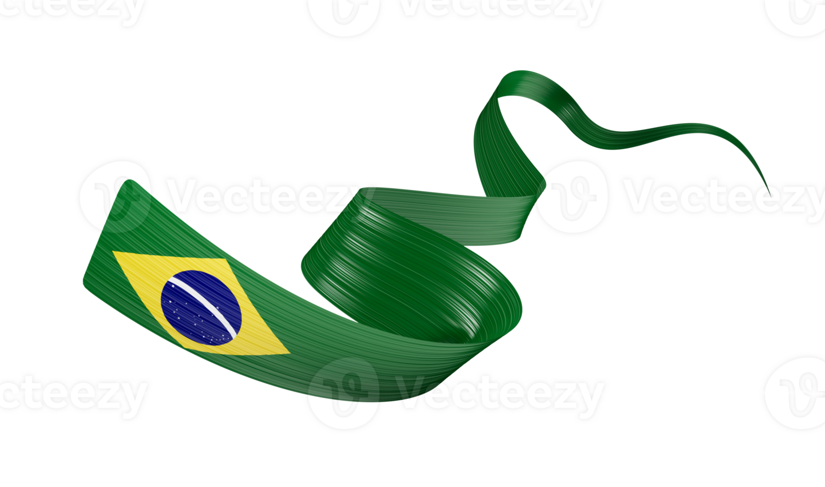 3d Flag Of Brazil 3d Wavy Shiny Brazil Ribbon 3d Illustration png