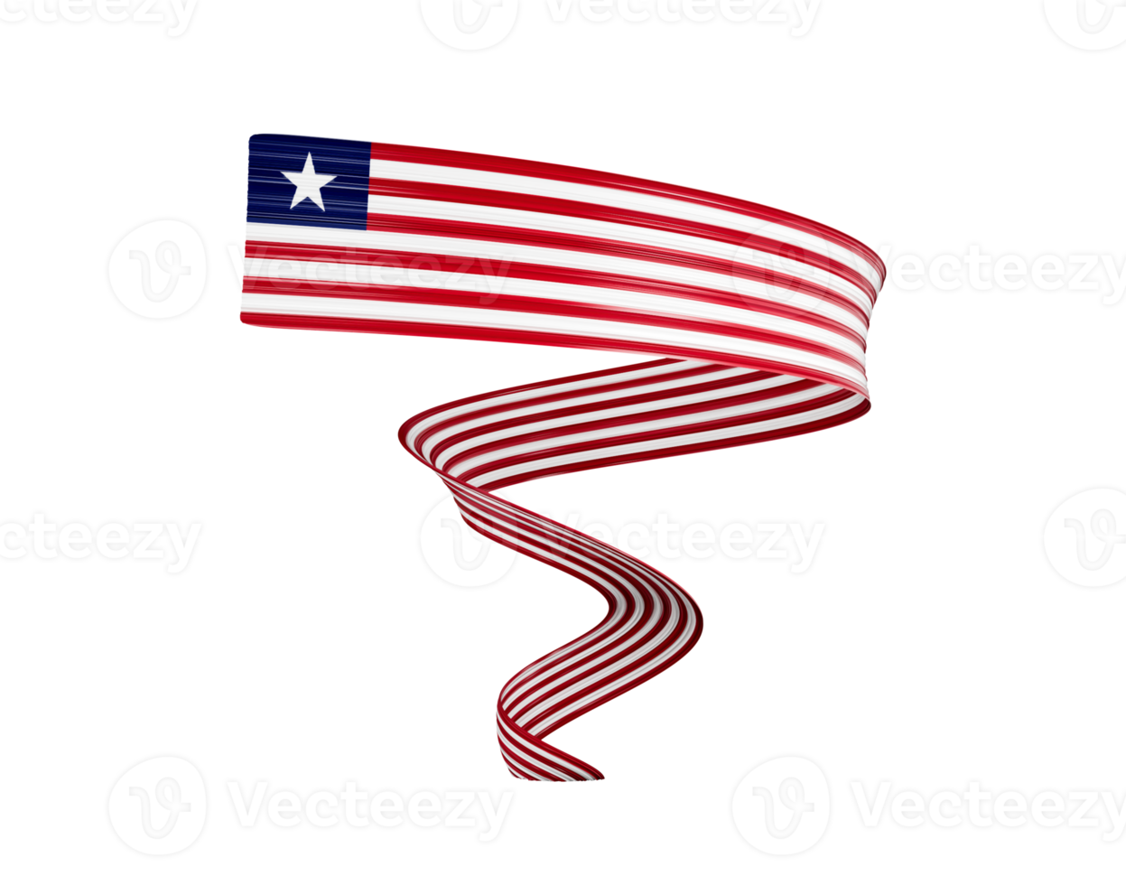 3d Flag Of Liberia 3d Shiny Waving Twisted Ribbon Flag 3d Illustration png