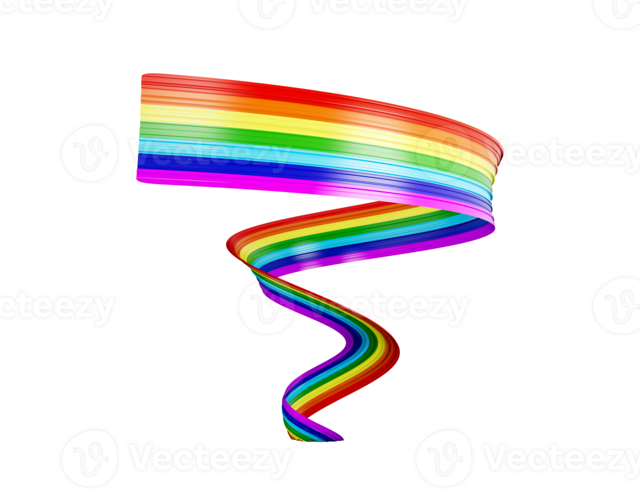 3d Flag Of Rainbow 3d Waving Flag Ribbon, 3d Illustration png