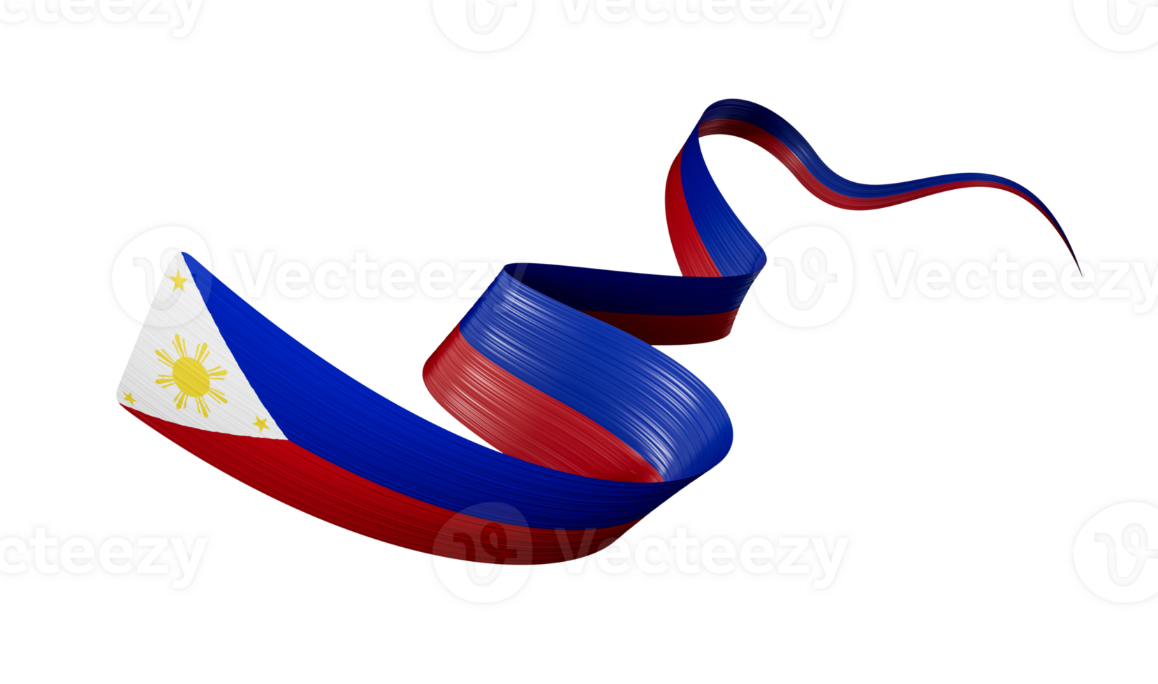 3d Flag Of Philippines 3d Wavy Shiny Philippines Ribbon 3d illustration png