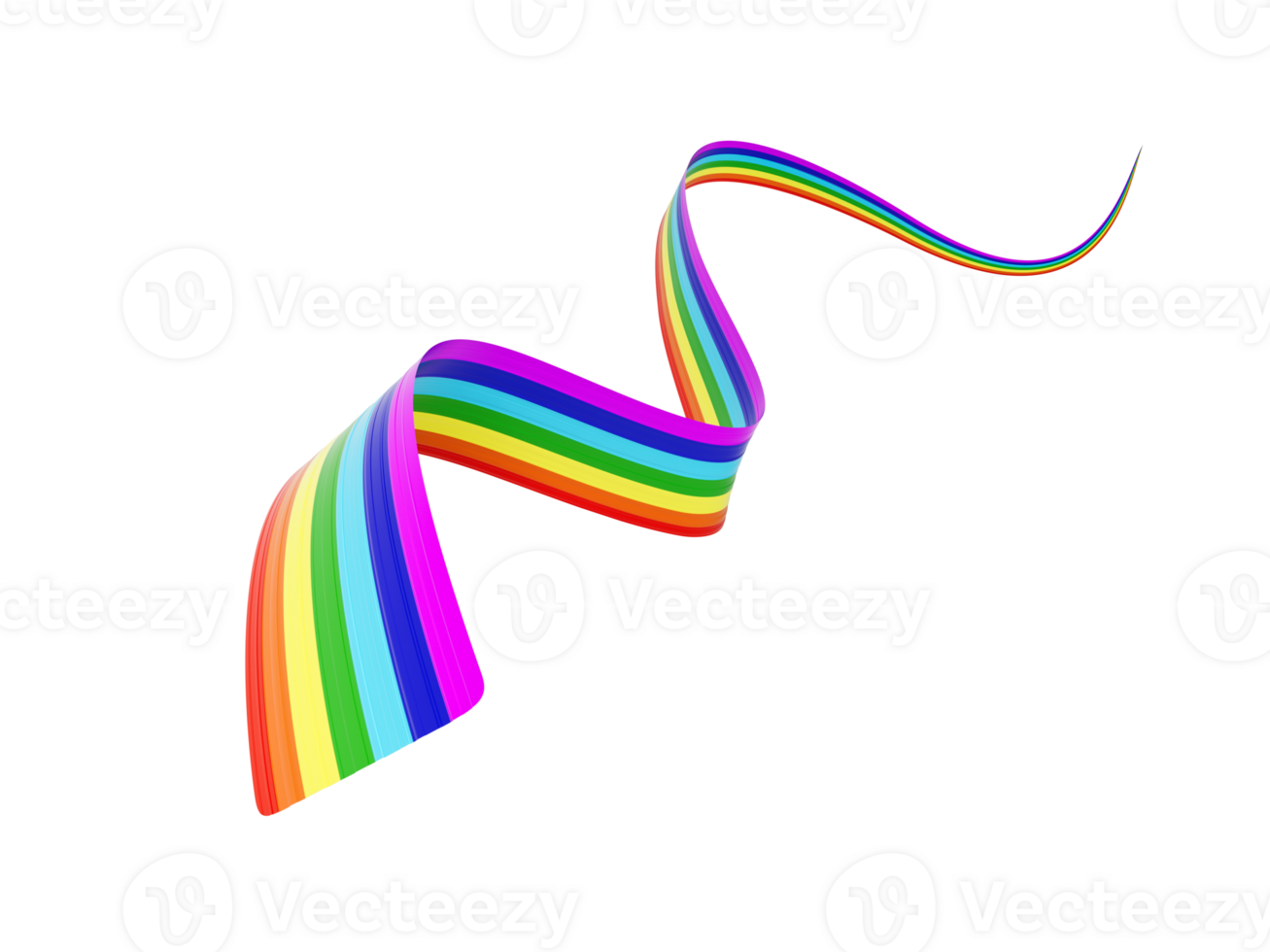 3d Flag Of Rainbow 3d Wavy Shiny Rainbow Ribbon 3d Illustration png