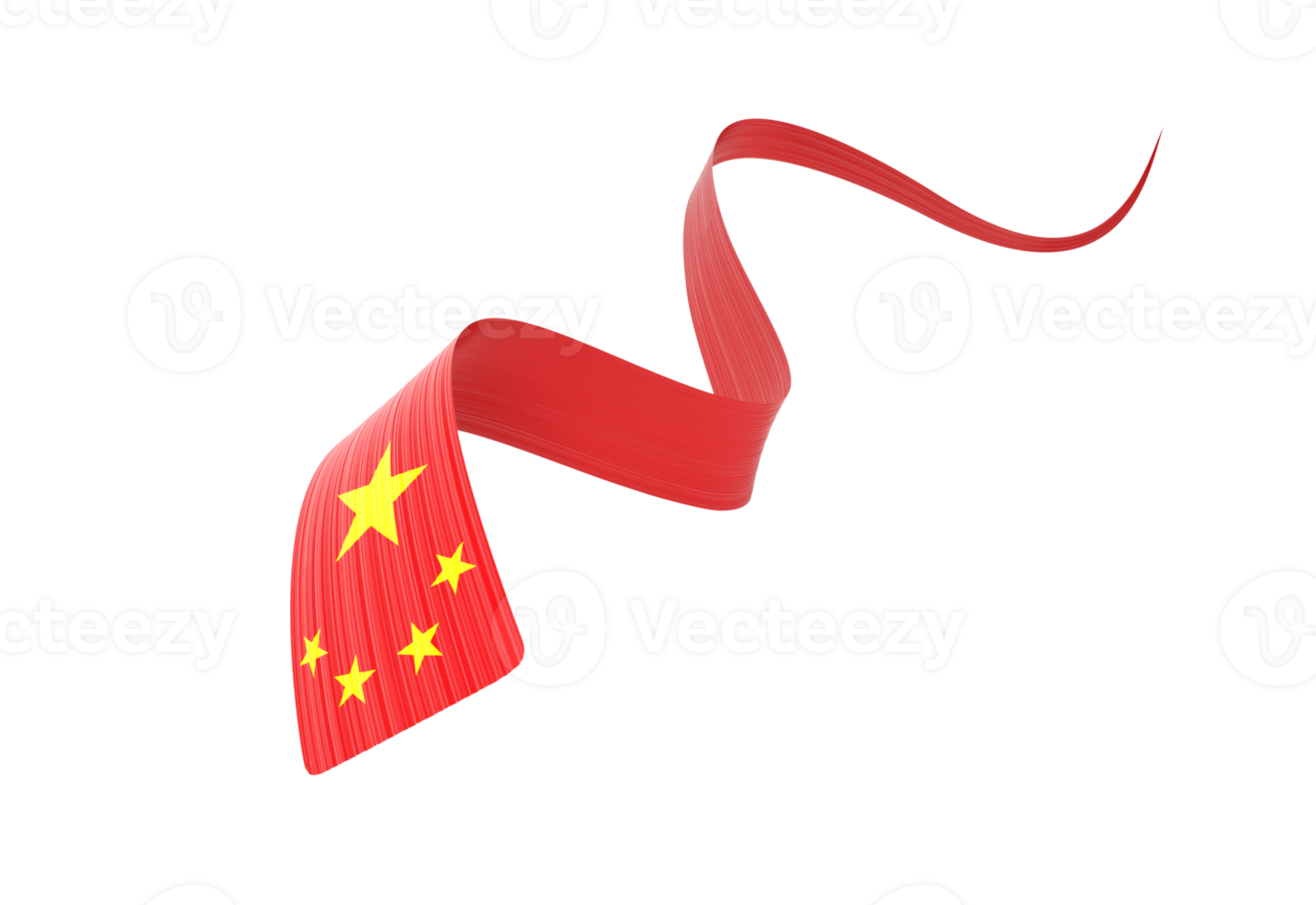 3d Flag Of China 3d Wavy Shiny China Ribbon Flag 3d Illustration png