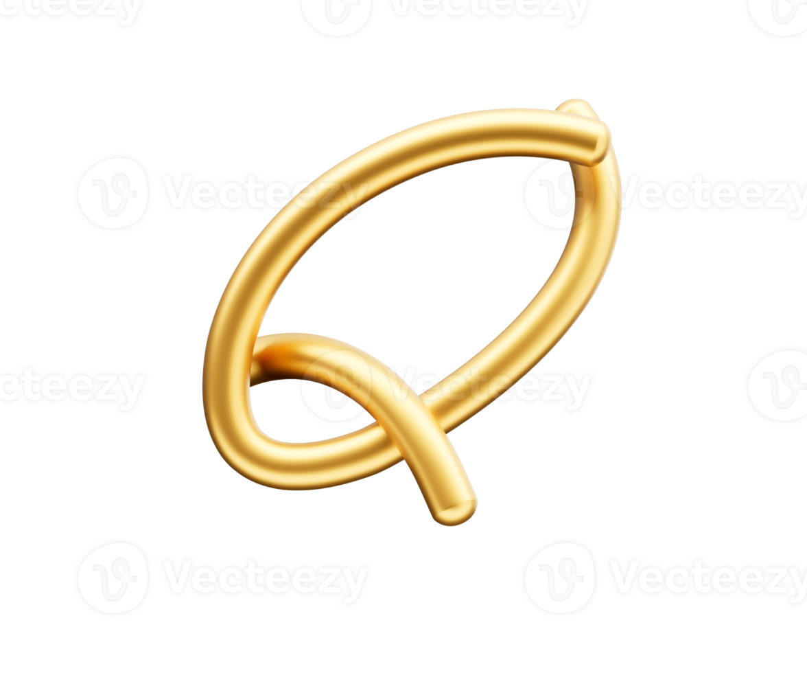 3d Golden Shiny Capital Letter Q Alphabet Q Rounded Inflatable Font 3d Illustration png