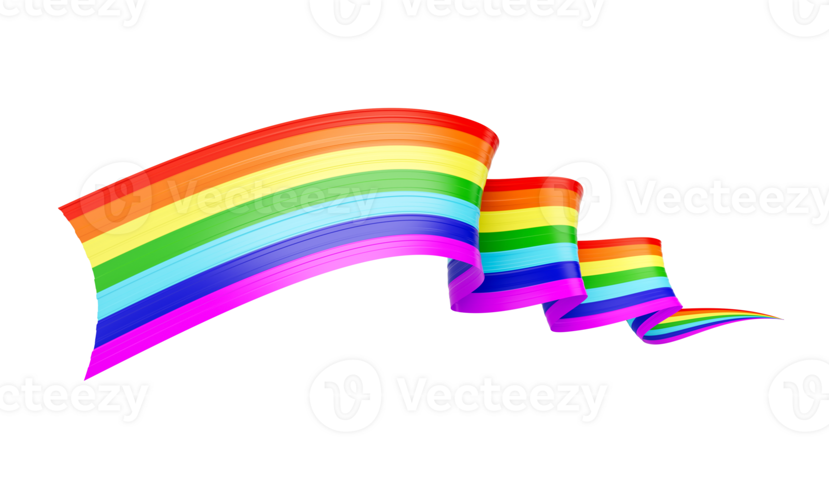 3d Flag Of Rainbow 3d Wavy Shiny Rainbow Ribbon 3d Illustration png