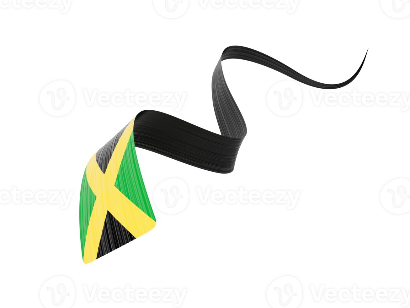 3d Flag Of Jamaica 3d Waving Ribbon Flag, 3d Illustration png