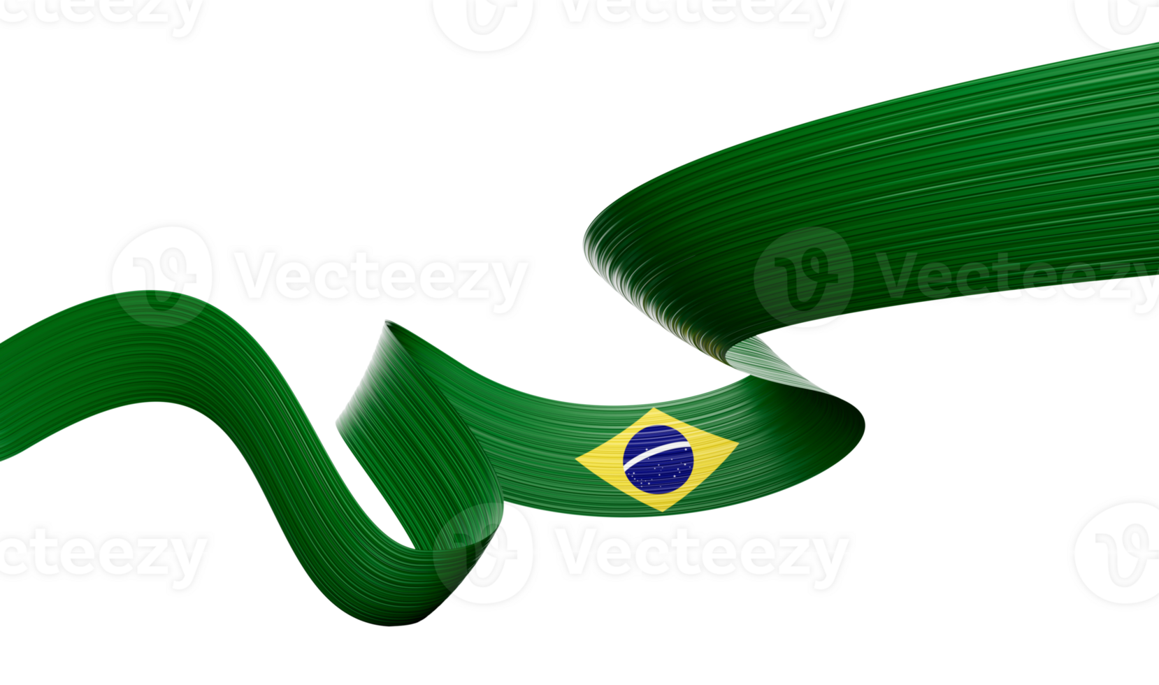 3d Flag Of Brazil 3d Wavy Shiny Brazil Ribbon 3d Illustration png