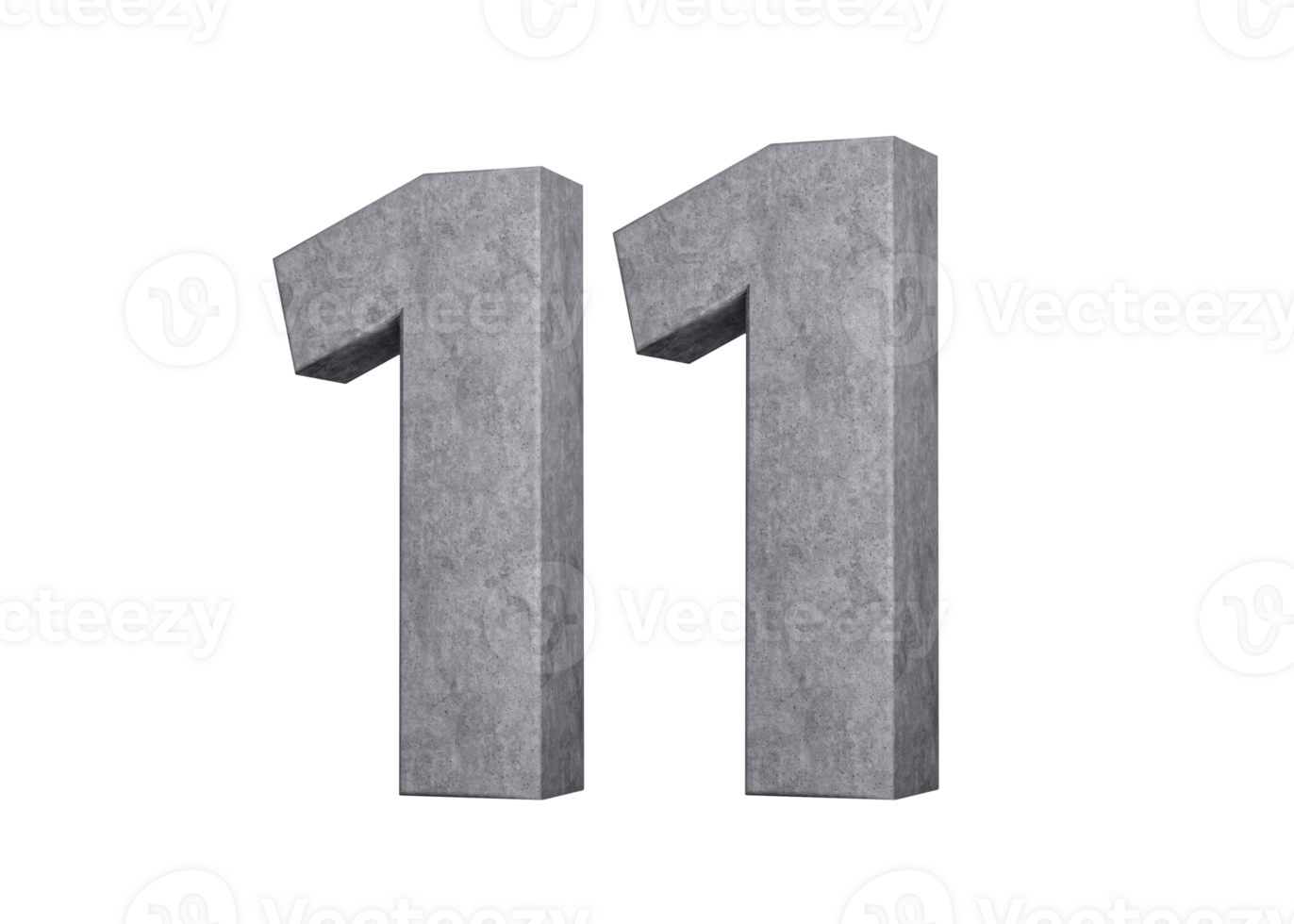 Concrete Number Eleven 11 Digit Made Of Grey Concrete Stone 3d Illustration png