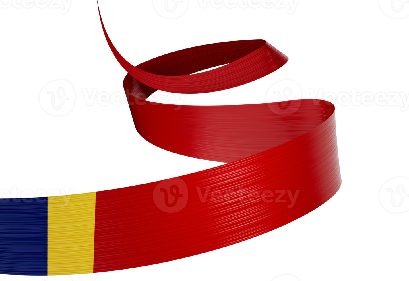 3d Flag Of Romania 3d Wavy Shiny Romania Ribbon Flag 3d Illustration png