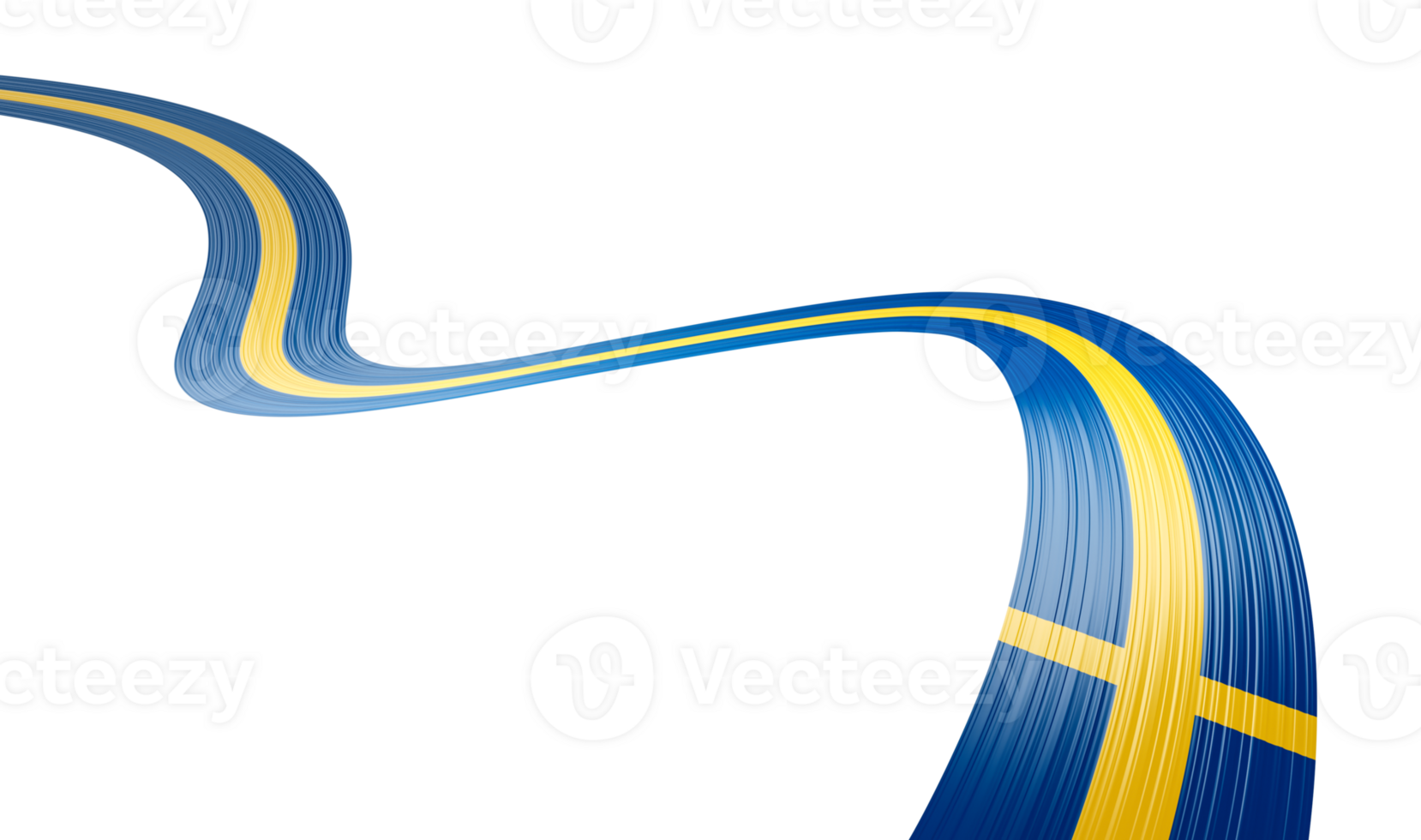 3d Flag Of Sweden 3d Wavy Shiny Sweden Ribbon, 3d illustration png