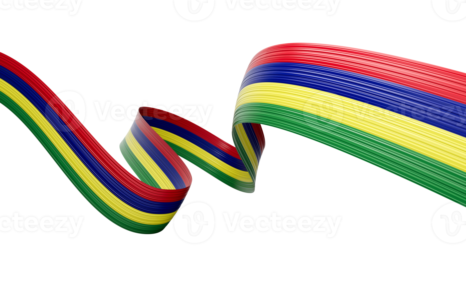 3d Flag Of Mauritius 3d Shiny Waving Mauritius Ribbon Flag 3d Illustration png
