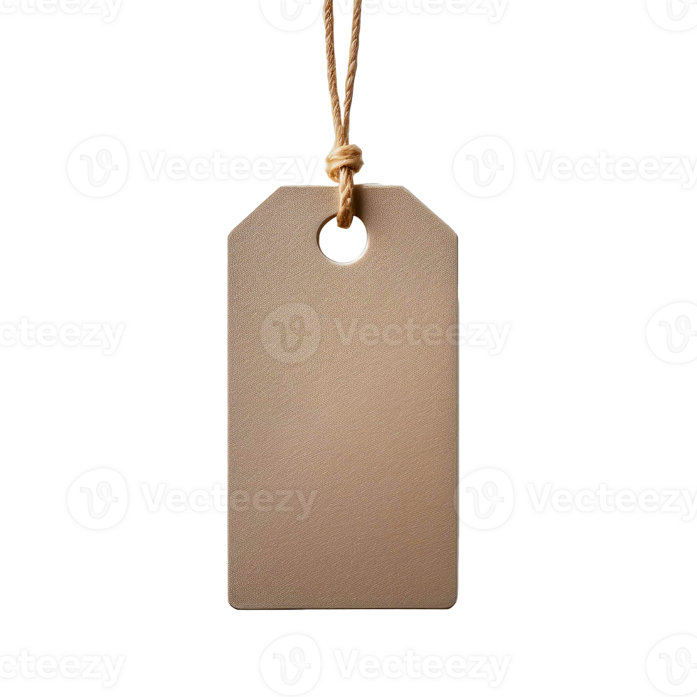 blank price tag. a brown label png