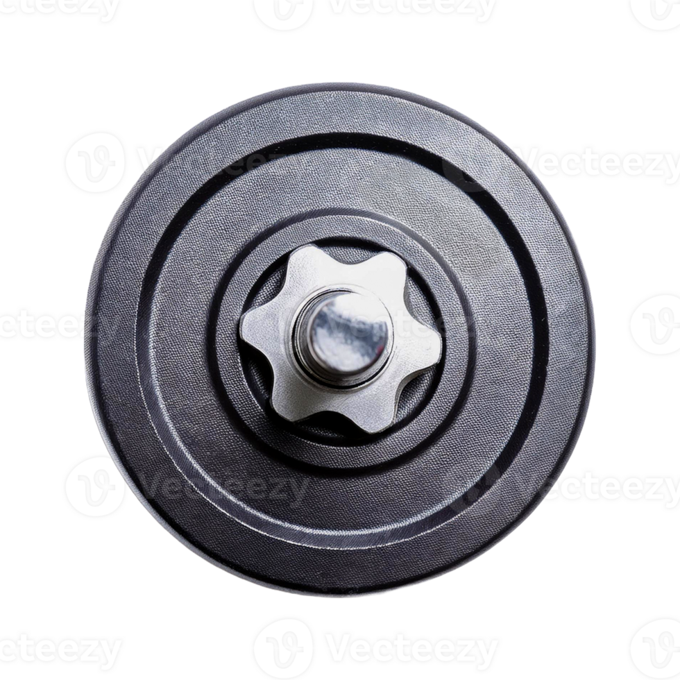 dumbbell with a steel handle. Front view png