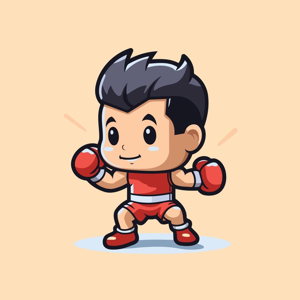 Cartoon character of a boxer with boxing gloves vector