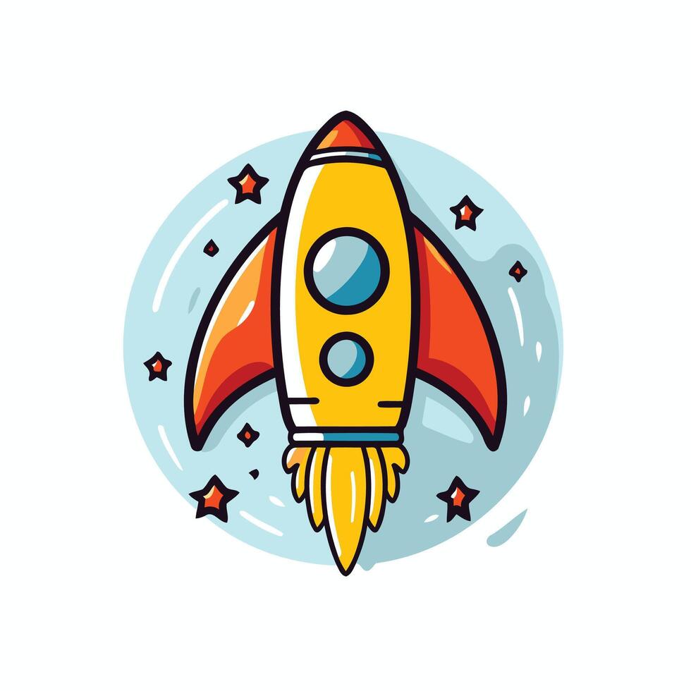 Rocket ship icon illustration vector