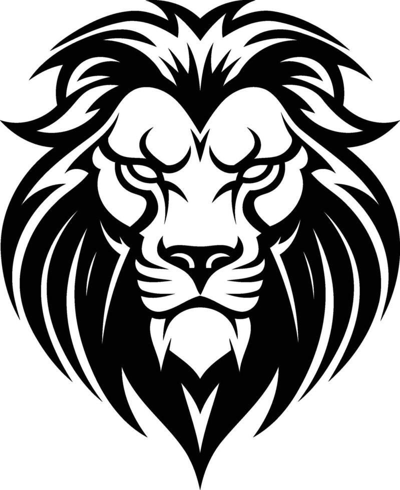Lion head tattoo design vector