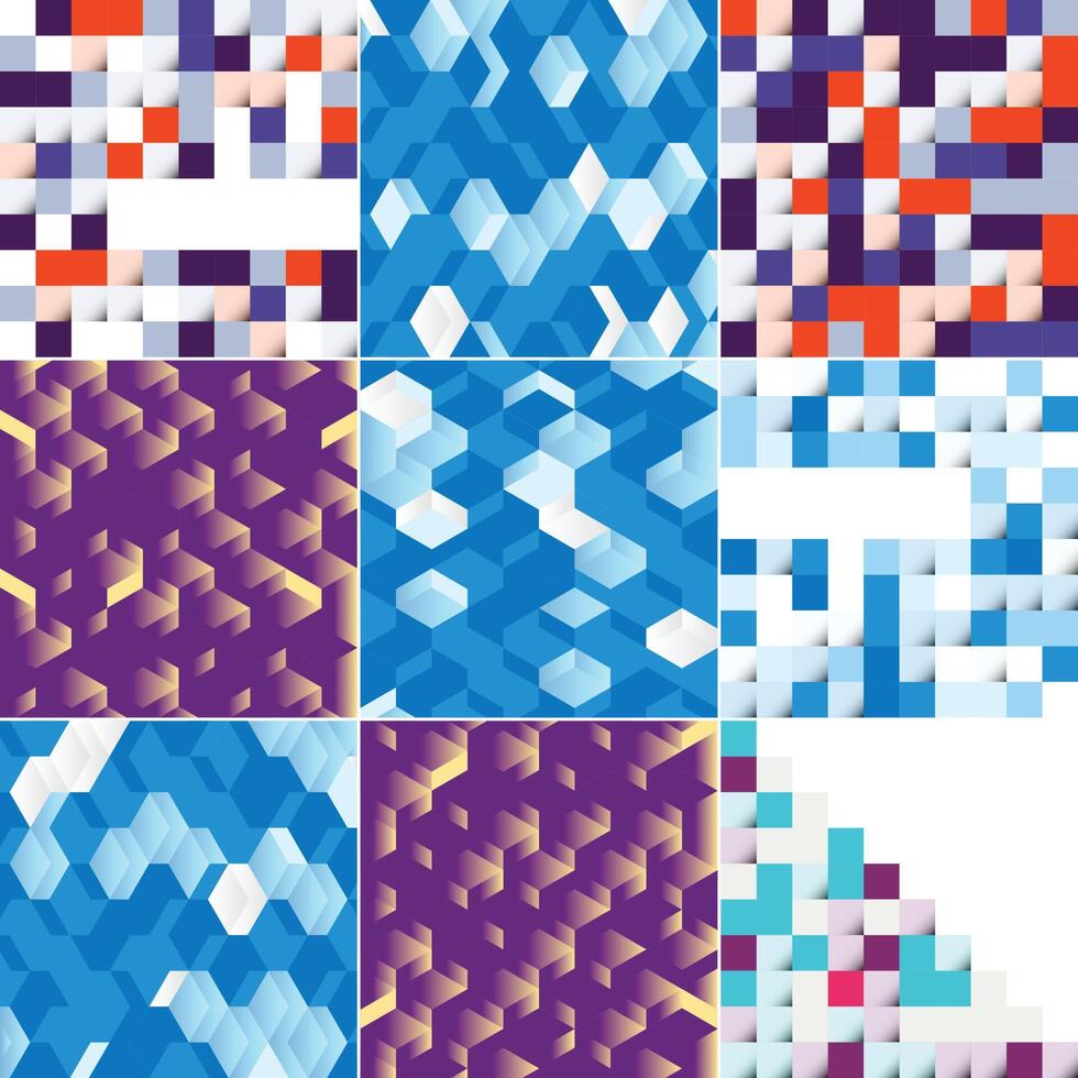 Abstract geometric pattern set vector