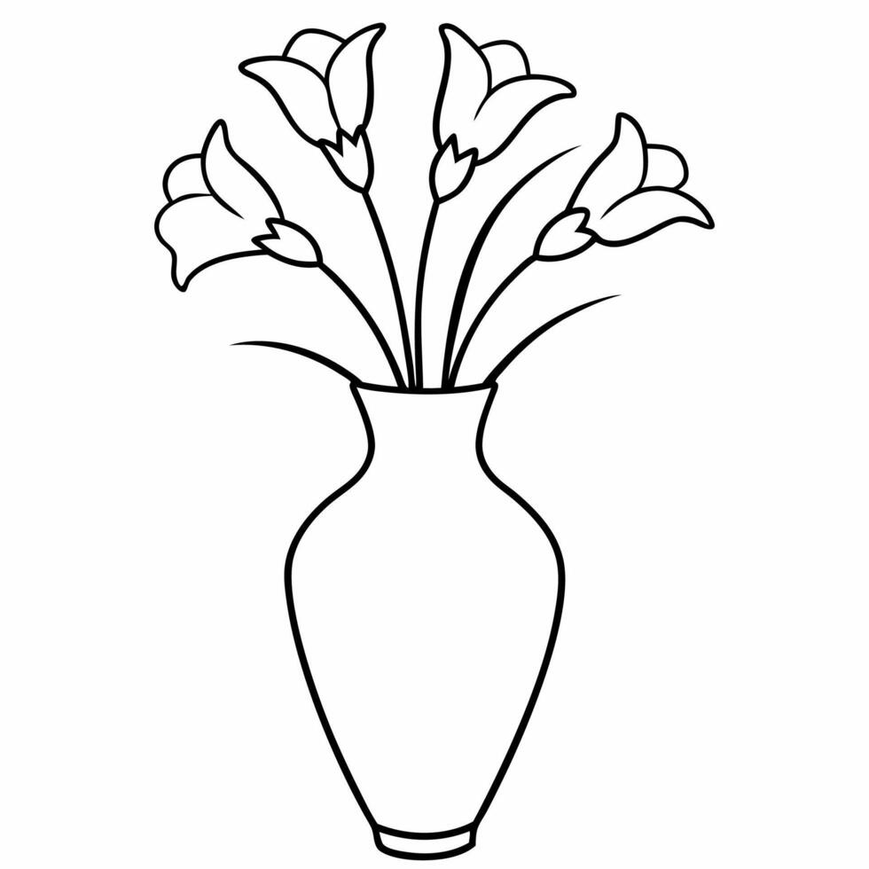 Beautiful Flower line art coloring page illustration vector