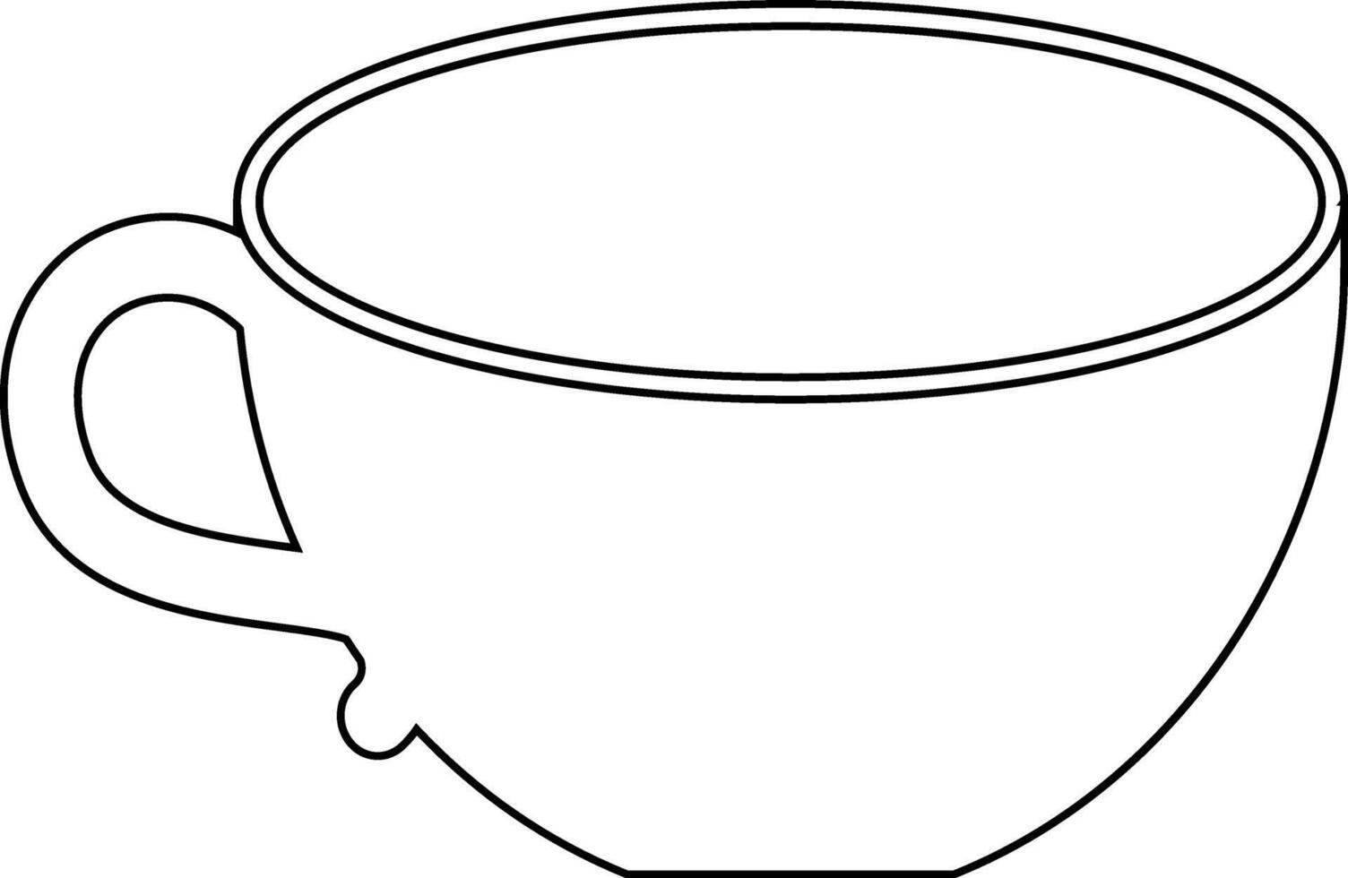 Coffee cup line drawing design. vector