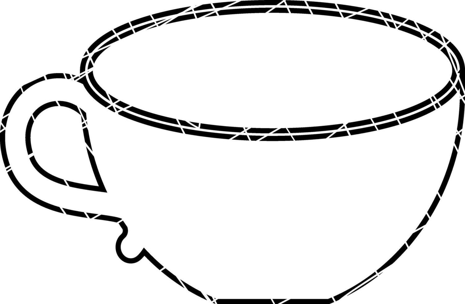 Coffee cup doodle drawing design. vector