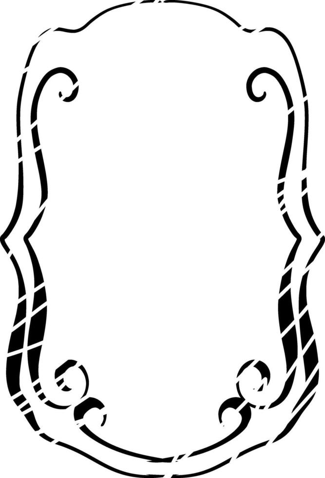 Ornate black decorative frame with swirls. vector