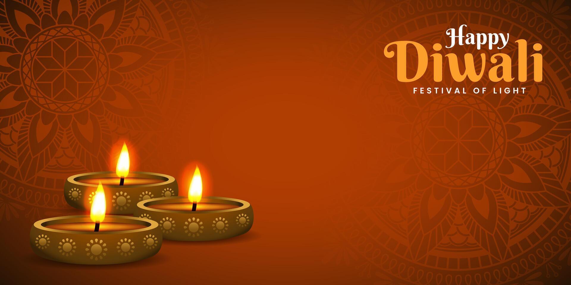 happy diwali banner background for website header, social media cover and banner design with copy space area vector