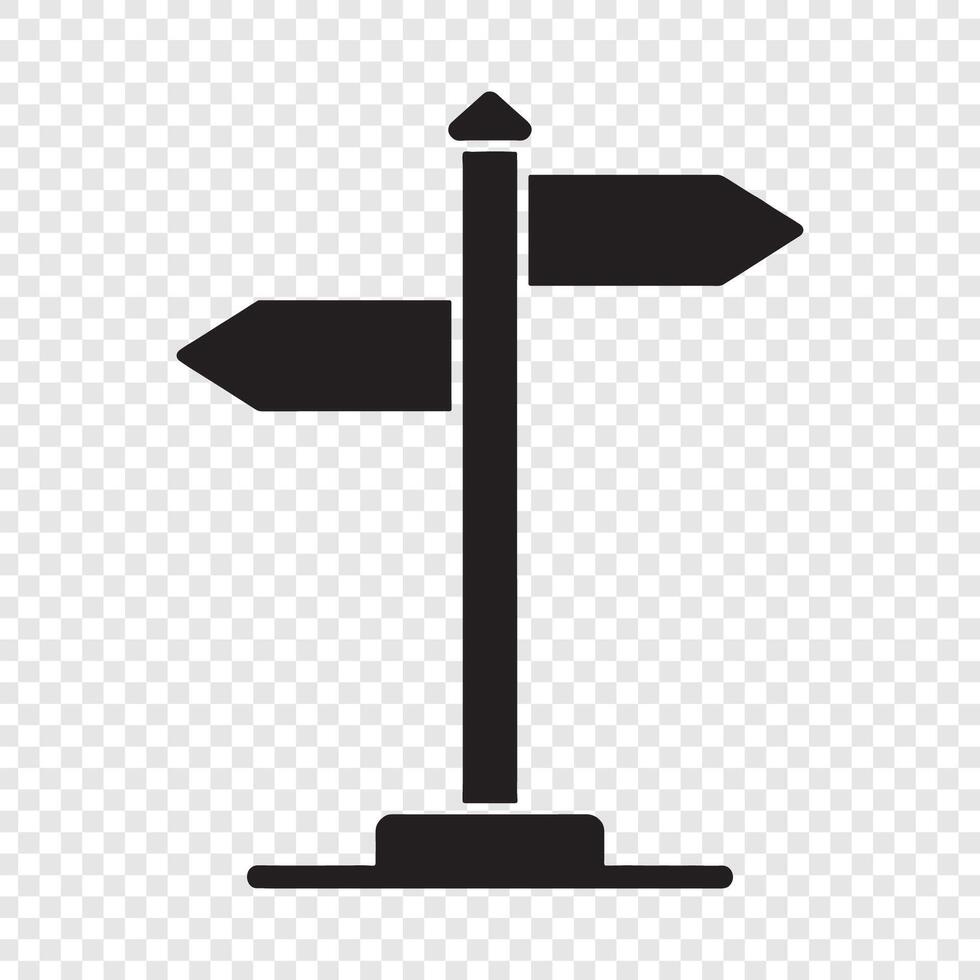 A black and white signpost with two arrows pointing in different directions vector