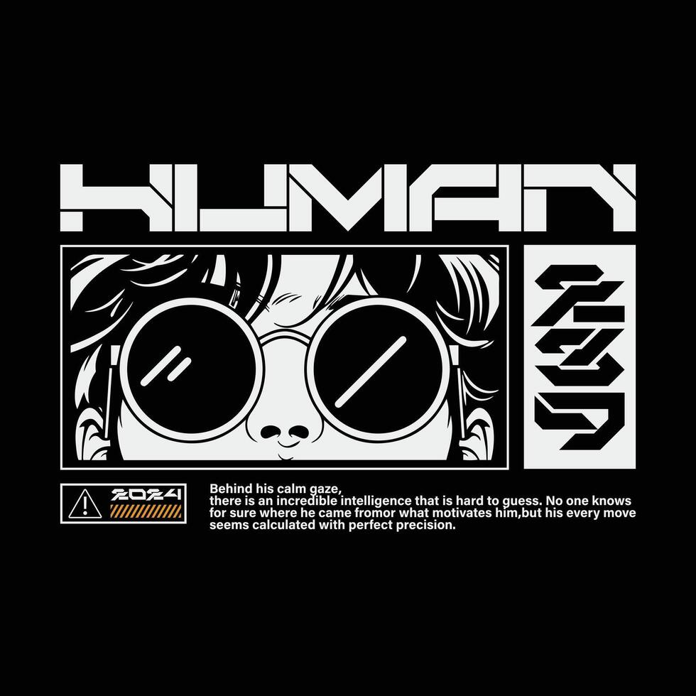 human initialized illustration design, for printing, t shirts etc vector