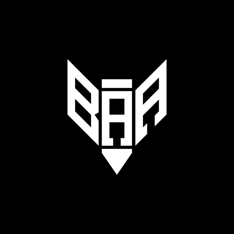 A black and white logo with the letters b and a vector