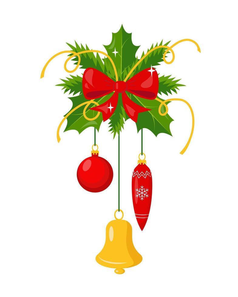 Christmas decoration on white background. Element for holiday design. vector