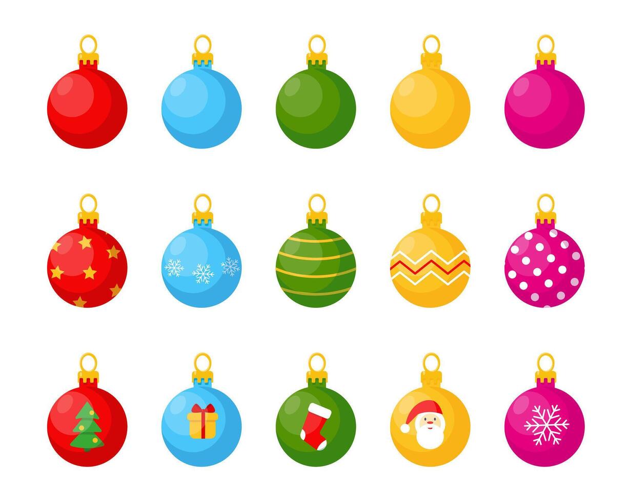 Set of balls for Christmas tree vector