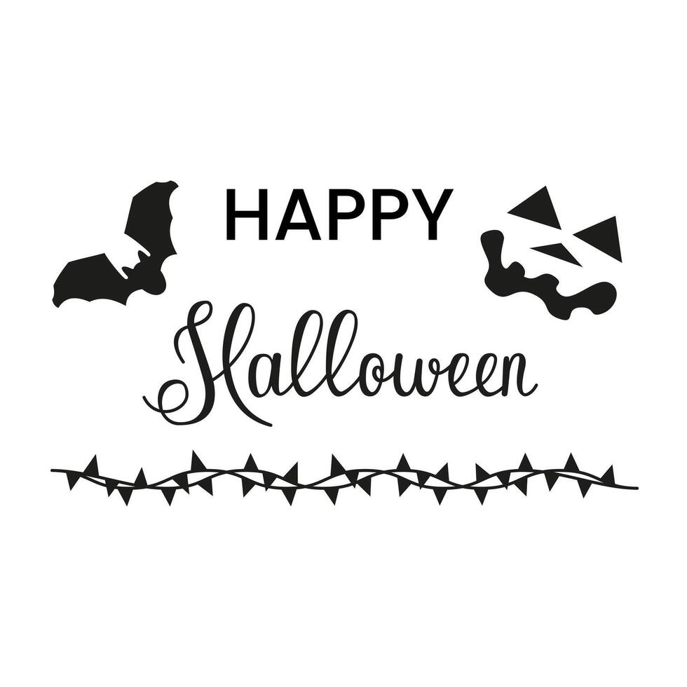 illustration of text with bats for Halloween. Holiday background. Illustration for posters, cards, flyers and invitations. vector