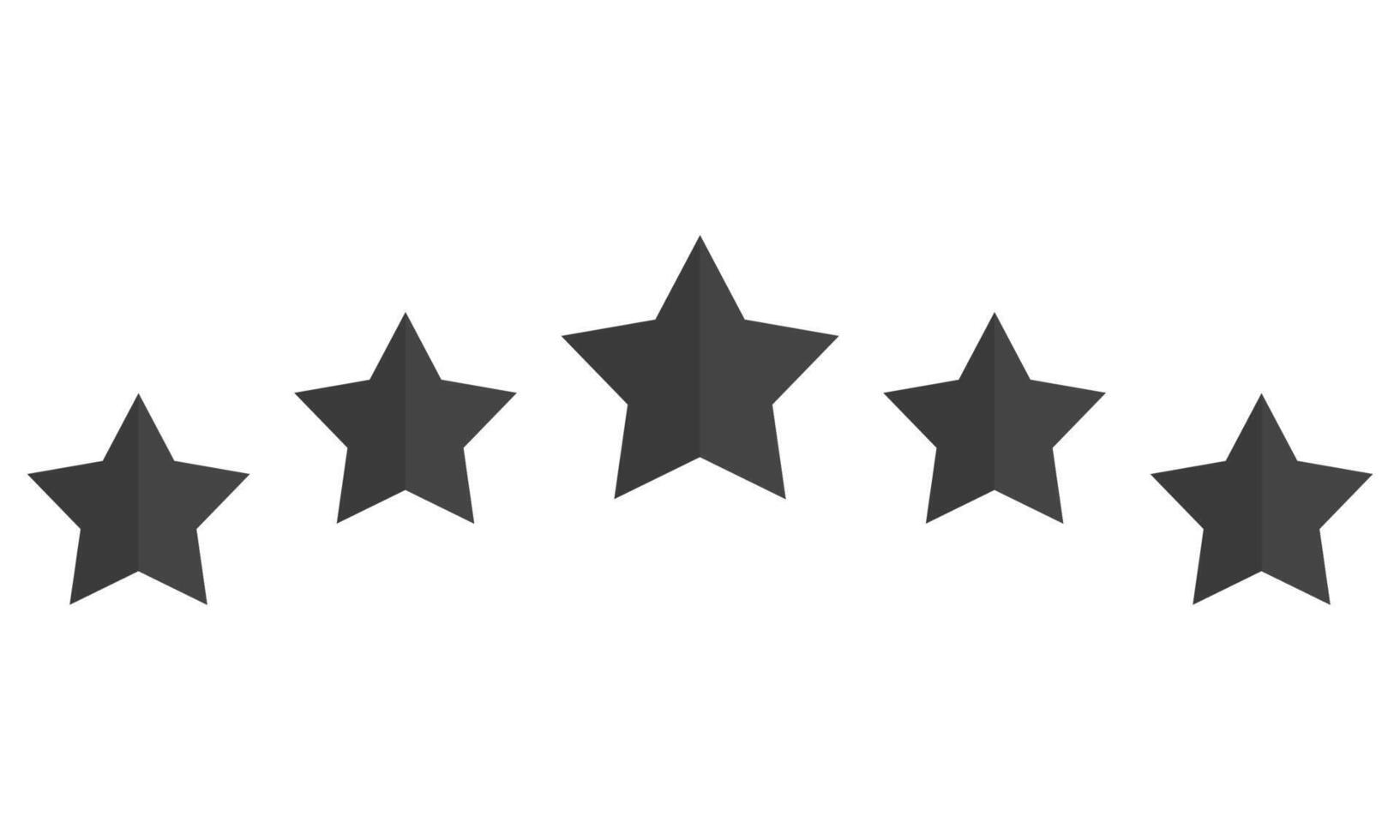 Set of five star flat icon isolated on white background. vector