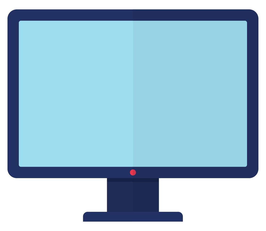 Computer monitor flat icon isolated on white background. vector