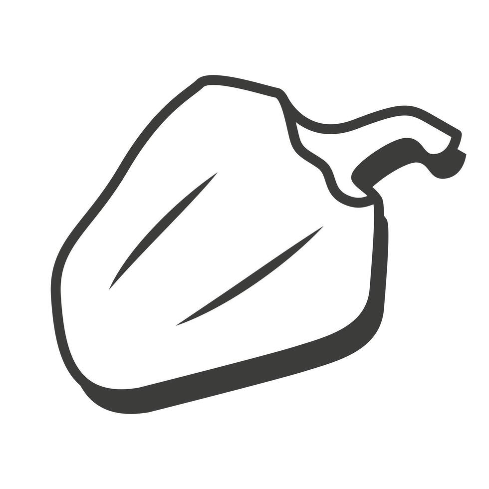 Pepper in a thin line. Pepper icon. Pepper with shadow. vector