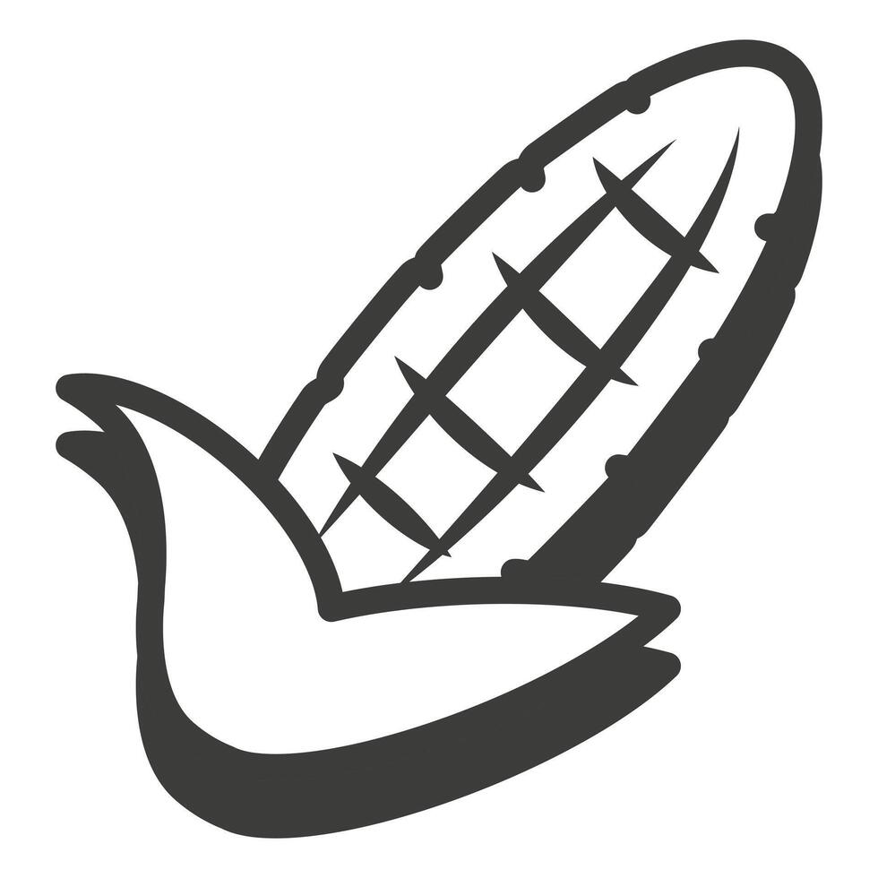 Corn in a thin line. Corn icon. Corn with a shadow. vector