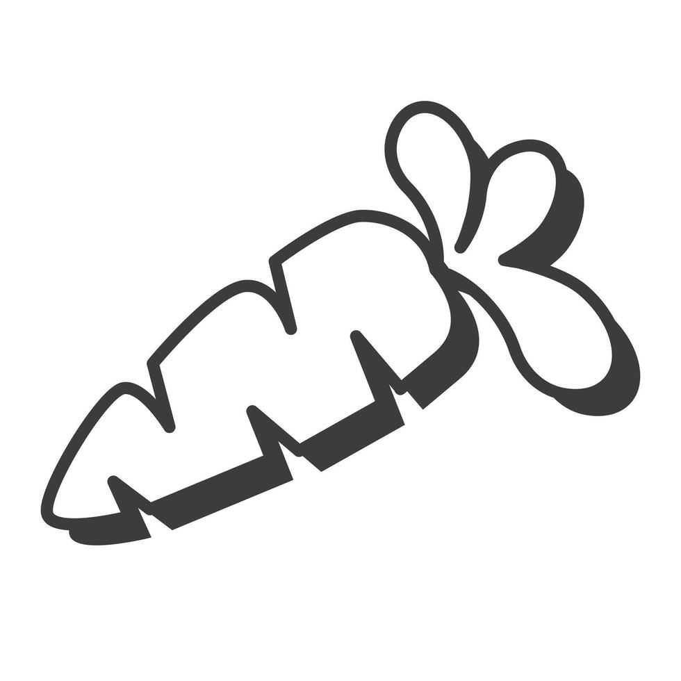 Carrot in a thin line. Carrot icon. Carrot with shadow. vector