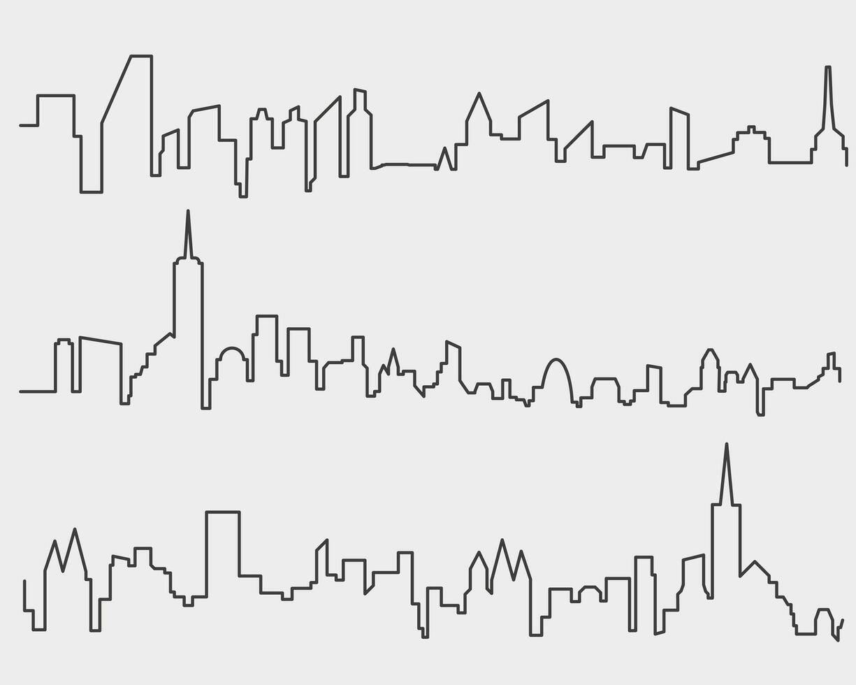 City silhouette thin line. Abstract city silhouette for backgrounds. vector