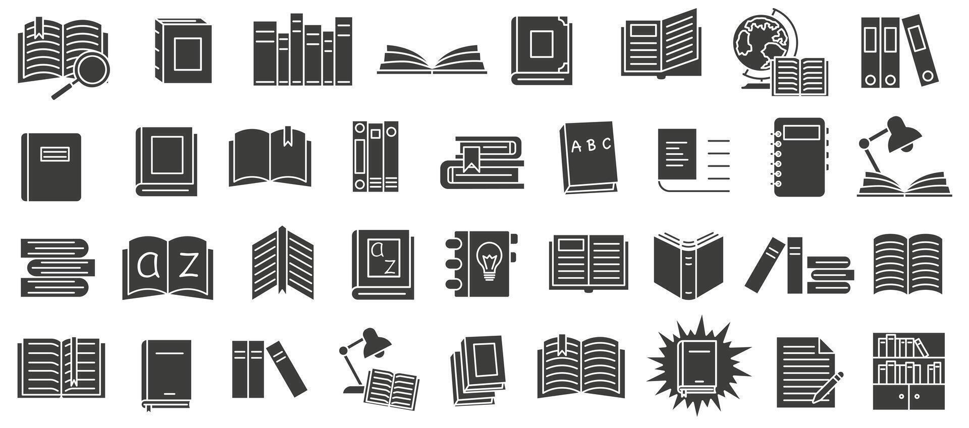 A set of literature in the library. vector