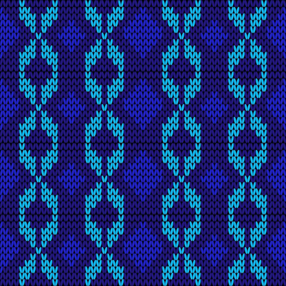 Knitted snowflake pattern for scandinavian sweater. Xmas snowfall wool knitted background. vector