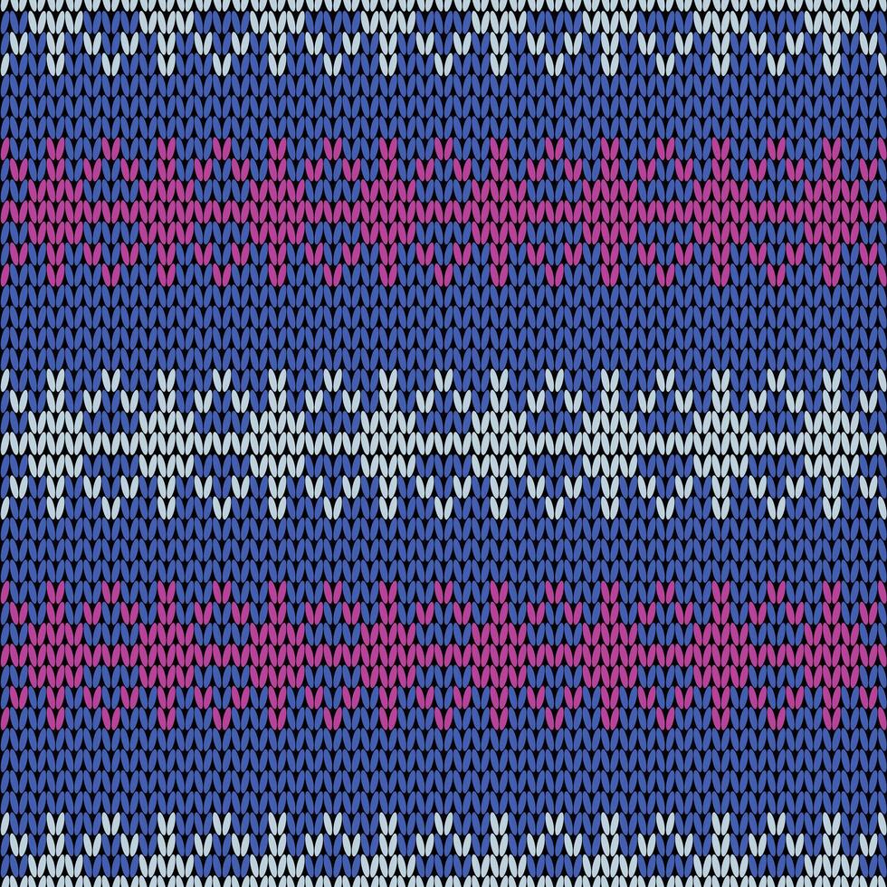 Knitted snowflake pattern for scandinavian sweater. Xmas snowfall wool knitted background. vector